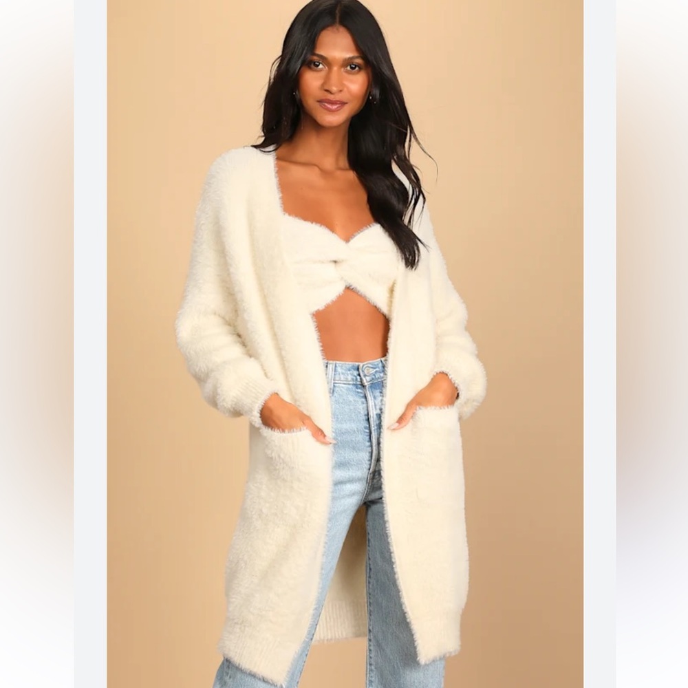Cozy Cream Open-Front Cardigan from Fashion Nova